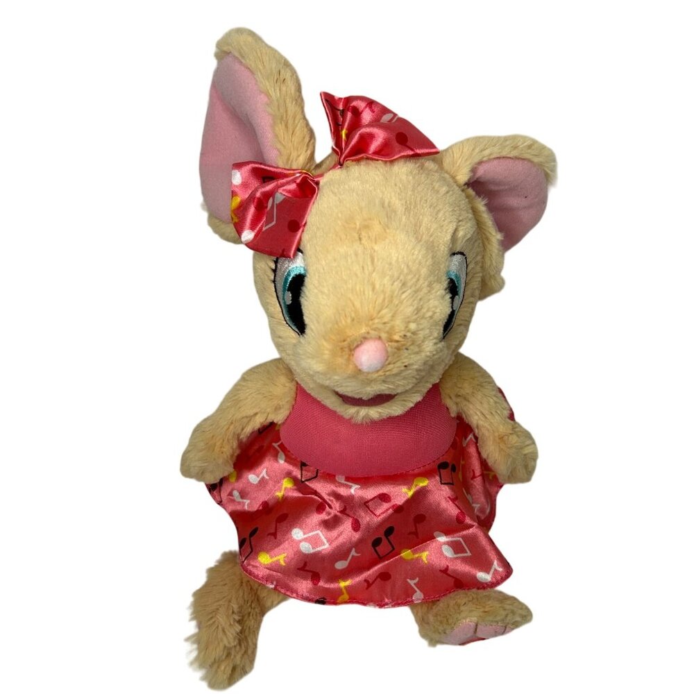 Hallmark Plush Mouse In Pink Dress With Musical Notes & Bow